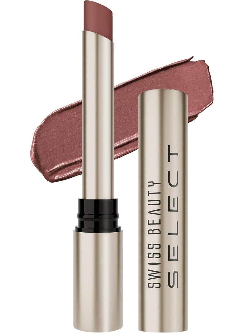 Swiss Beauty Select High On Shine Creamy Lipstick | With Mirror-shine finish | Enriched with Vitamin E | 1g, Shade- Chocolate Charm - Image 1