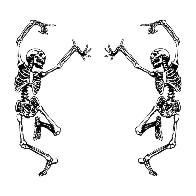 BDZMC Skeleton Bumper Sticker Decal 60 Trippy Grateful Steal Your Face Rock Band Dancing Halloween Skull Car Decal for Car Window Refrigerator Mirror Laptop Truck 1PCS - Image 3