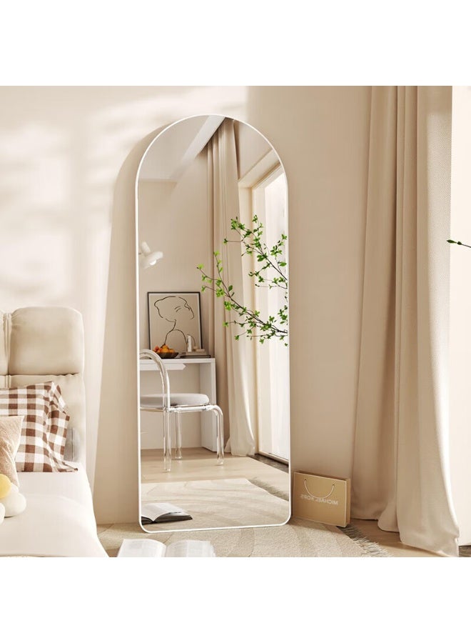 Bluejw Full Length Mirror  Arched Aluminum alloy Large Standing Dressing Mirror Hanging Leaning Against Wall Mounted Mirror with Stand for Bedroom Locker Room Living Room  165*60cm - Image 2