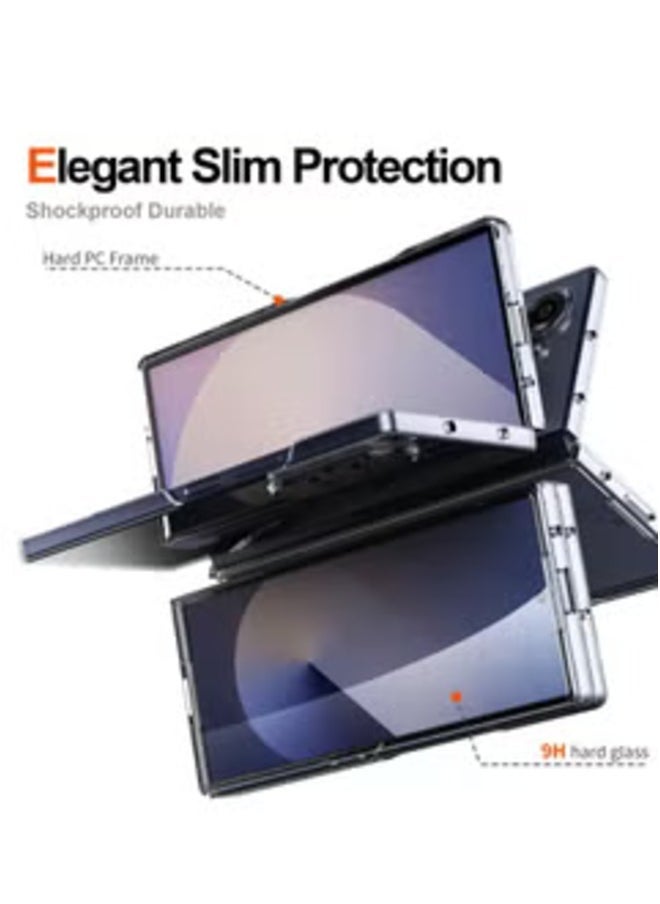 Raxoom Samsung Galaxy Z Fold 6 2024 Case – Anti-Yellowing Crystal Clear Hard PC Shell, Wireless Charging Compatible - Image 4