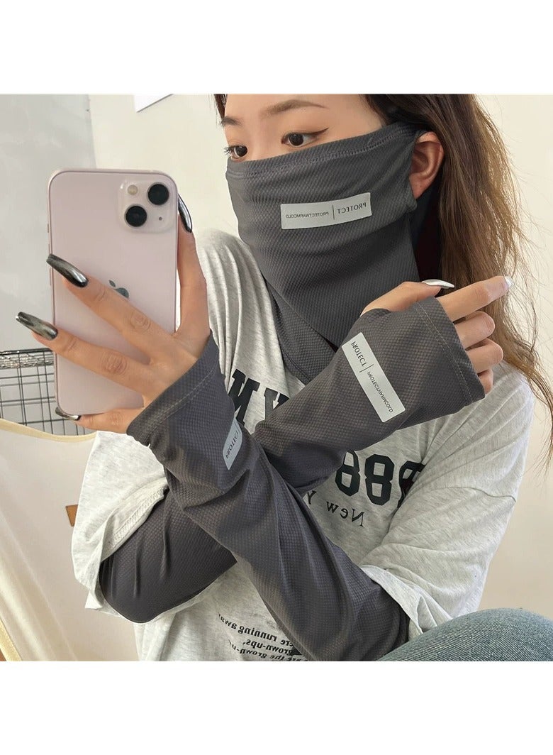 Goolsky Unisex Ice Silk Arm Sleeves & Face Mask Set – UV Protection Cooling Sleeve & Neck Gaiter for Outdoor Sports, Cycling, Running, Driving  - Image 2