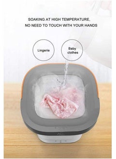 Cool Baby The New Upgrade Portable Mini Folding Clothes Washing Machine Bucket Automatic Home Travel Personal Clothes Washer With Spin Drying Function,220V/2.5KG (Pink)  - Image 4