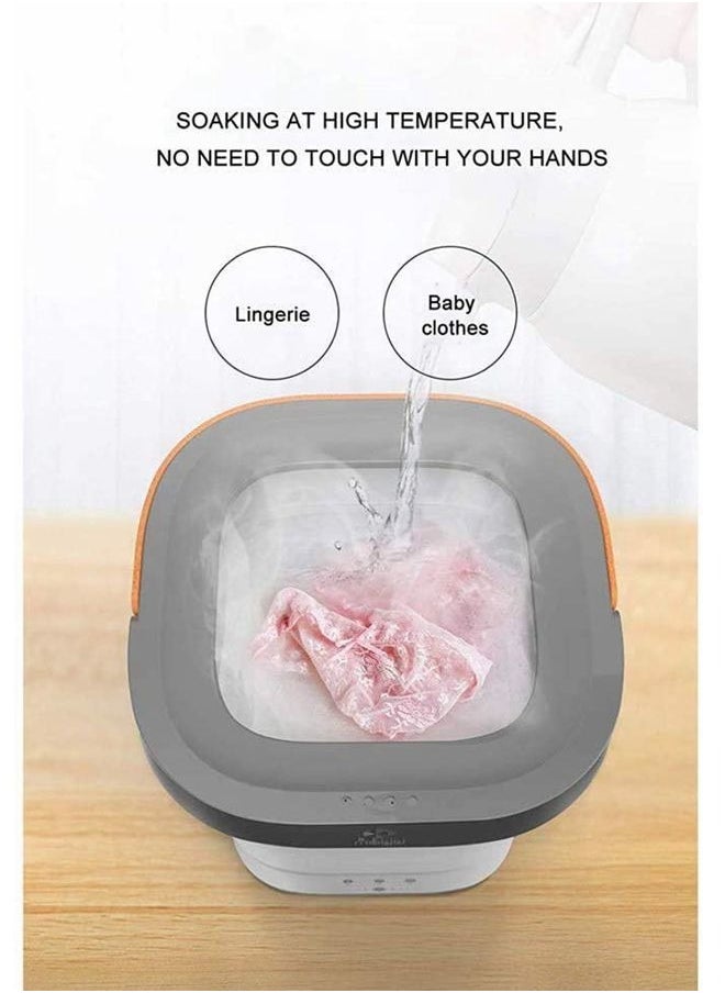 Cool Baby - The New Upgrade Portable Mini Folding Clothes Washing Machine Bucket Automatic Home Travel Personal Clothes Washer With Spin Drying Function,220V/2.5KG (Pink) - Image 1