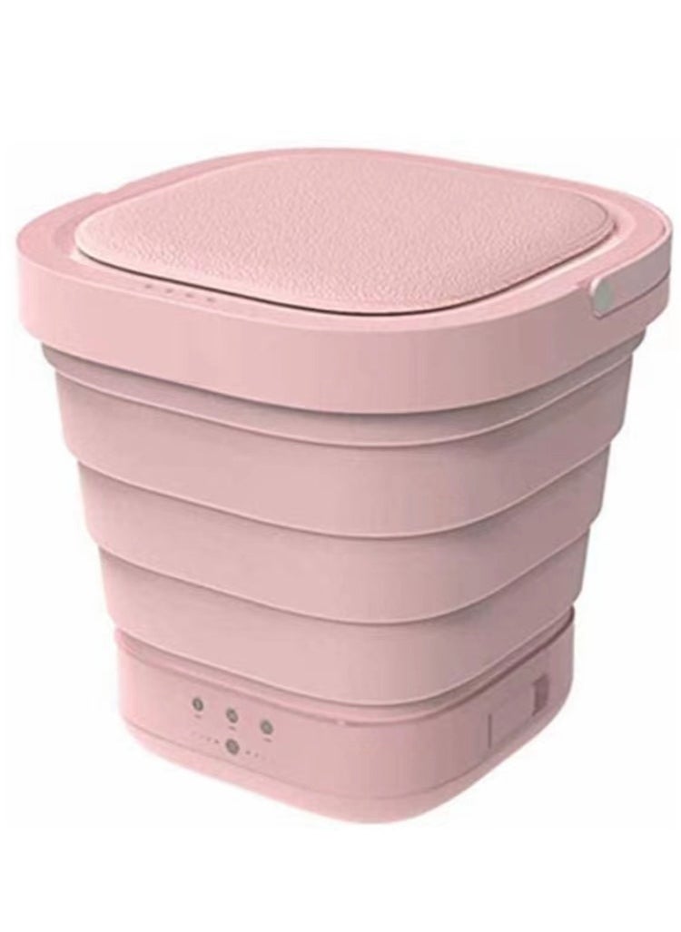 Cool Baby - The New Upgrade Portable Mini Folding Clothes Washing Machine Bucket Automatic Home Travel Personal Clothes Washer With Spin Drying Function,220V/2.5KG (Pink) - Image 1