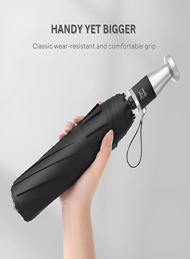 DGOOLS Windproof Travel Umbrella Auto Open Close Folding Umbrella with Large Canopy and New Stylet Handle Compact Rain Umbrella for Men Women One Hand Operation for Outdoor Use - Image 2