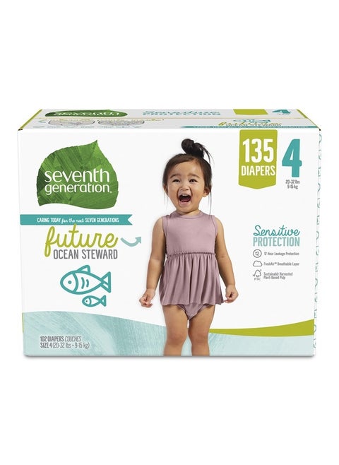 Baby Diapers, Size 4, 135 Count (Pack of 1)