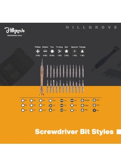 Hillgrove Hillgrove SCS Precision 25in1 Portable Pocket Screw driver Mobile Repairing Tools Set Multicolour Pack of 25  - Image 3