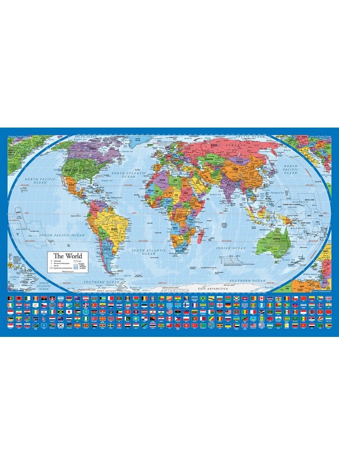 Palace Learning - Equal Earth World Map Poster - Map Design Shows Continents At True Relative Size. (Laminated, 18” X 29”) - Image 1