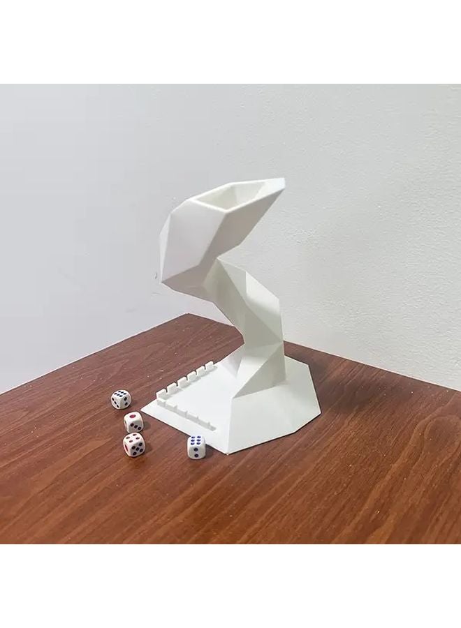 White Spiral Dice Tower Card Game Accessory Holds 12mm Cubes for Rolling Dice - Image 5