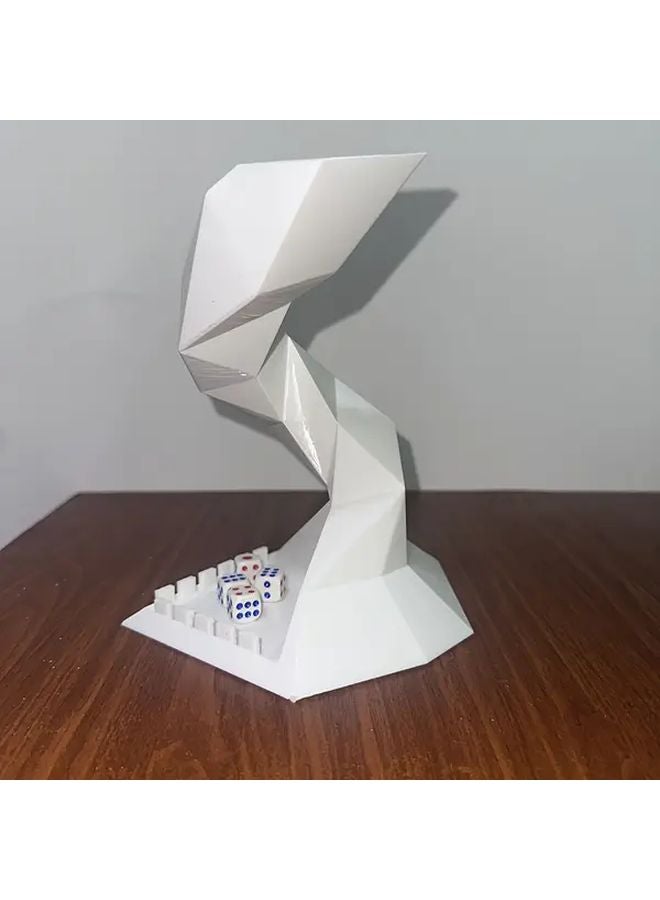 White Spiral Dice Tower Card Game Accessory Holds 12mm Cubes for Rolling Dice - Image 2