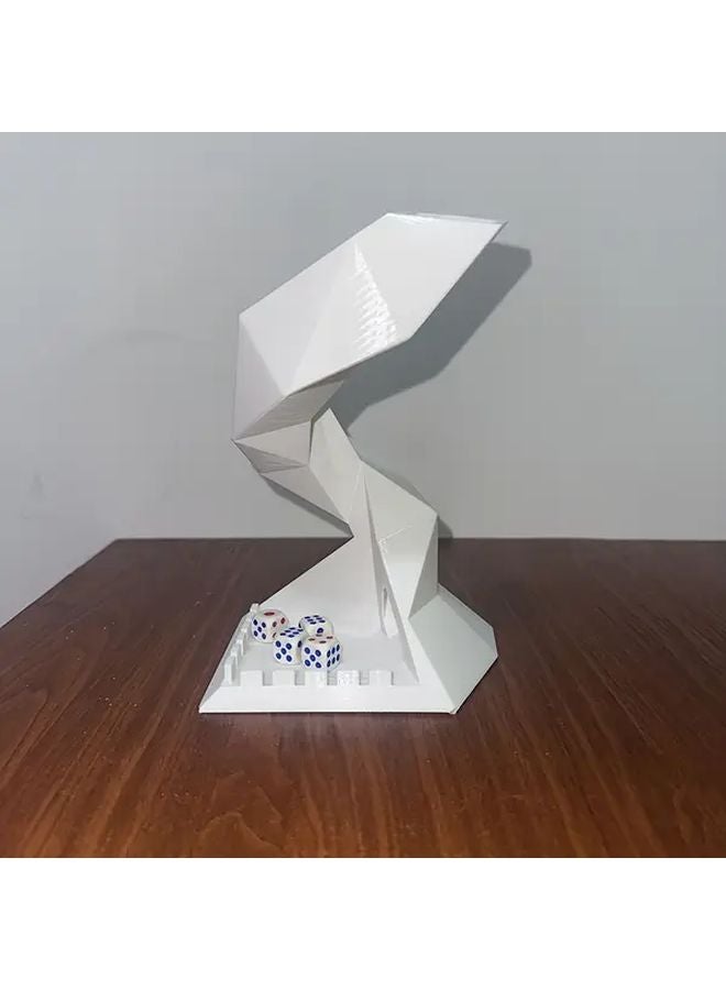 White Spiral Dice Tower Card Game Accessory Holds 12mm Cubes for Rolling Dice - Image 4