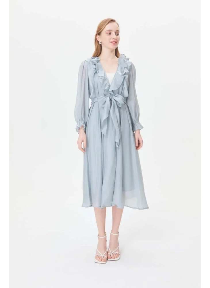 Tenda Dress with ruffled neckline