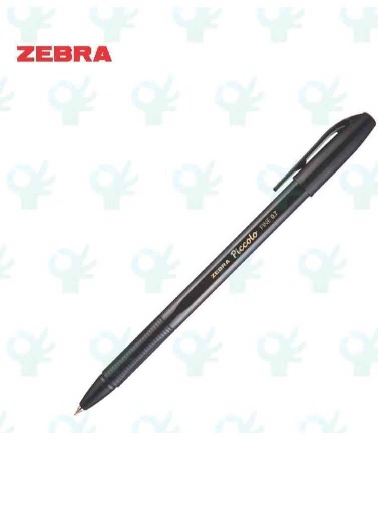 ZEBRA 12 Piece Piccolo Black Ball Pen 0.7mm Fine Tip - Image 2