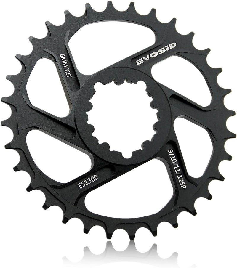 EVOSID Mountain Bike Chainring 32T 34T 36T 38T, 6mm Offset Narrow Wide CNC 7075 Aluminum Alloy Direct Mount Chainwheel for SRAM GXP Crankset, 8-12 Speed - 6mm 34T - Image 1