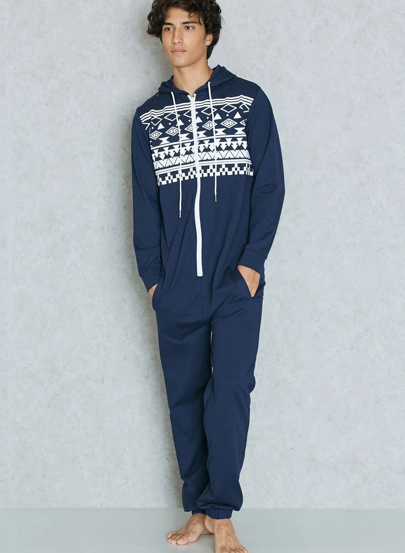 Lounge District Aztec Print Onesie