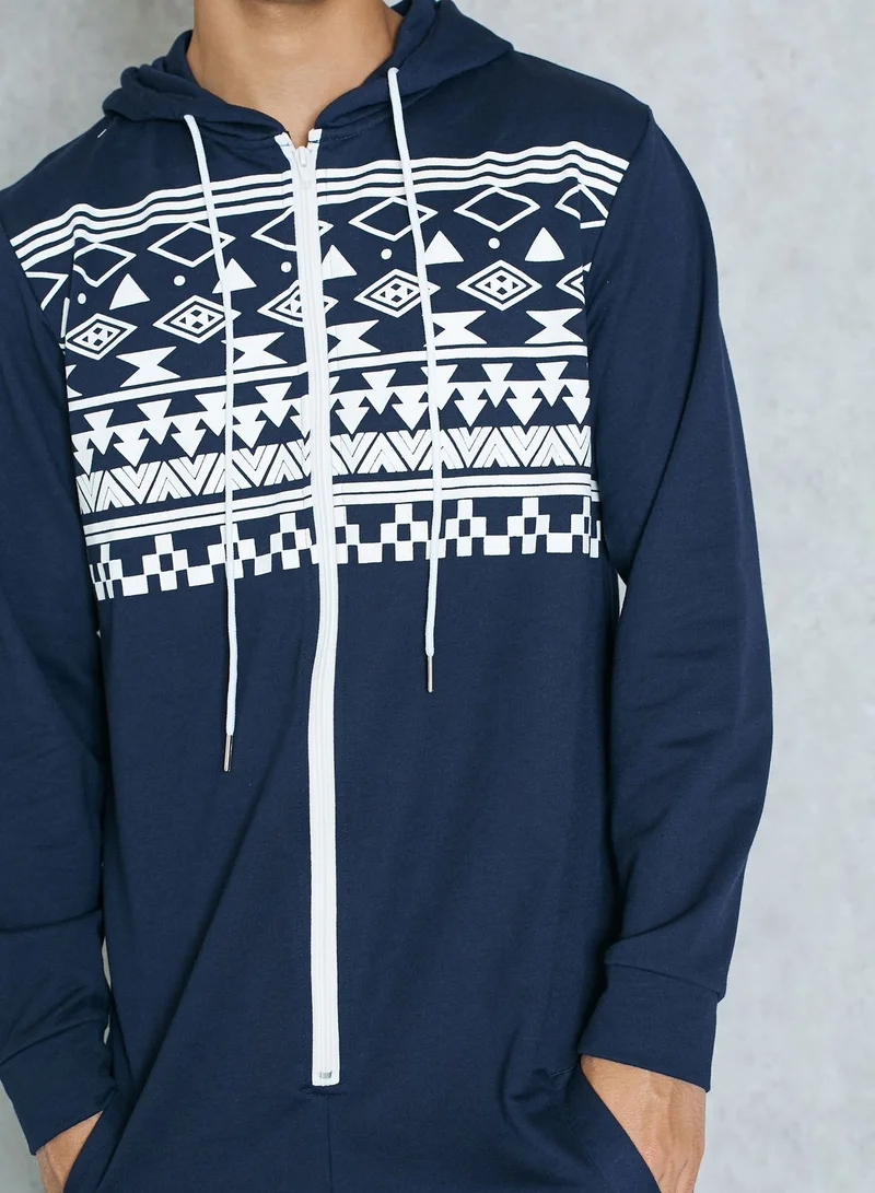 Lounge District Aztec Print Onesie