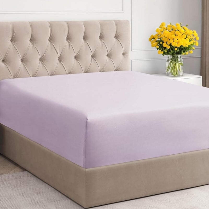 OSBED Hotel Quality 100% Cotton Fitted Bed Sheet - Lavender, 150 x 200cm - Image 1