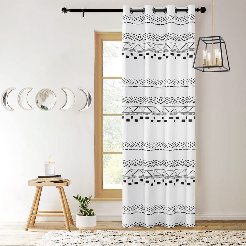 XTMYI Cute Curtains for Teen Girls Bedroom Aesthetic Semi Blackout Hygge Decor Scandinavian Modern Unique Decorative Curtains for Living Room 84 Inches LongBlack and White