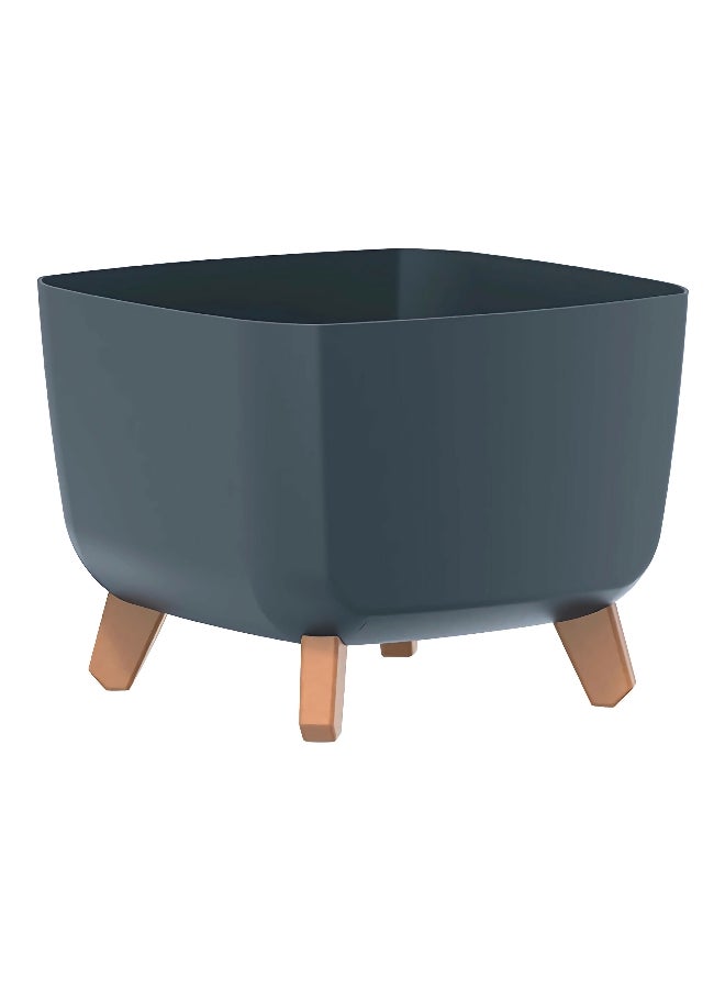 بروسبير بلاست وعاء زهور جراسيا مربع مقاوم للأشعة فوق البنفسجية باللونين أنثراسايت وبني 22 × 29 × 29 سم - Image 1