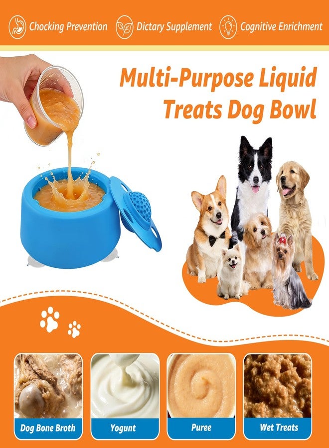 PAPABA Dog Lick Bowl with Rolling Ball, Slow Feeder Dog Bowl for Liquid Treats, Anti-Slip Licking Bowl for Bone Broth and Yogurt, Dog Enrichment Toy, 1 Cup Capacity - Image 4
