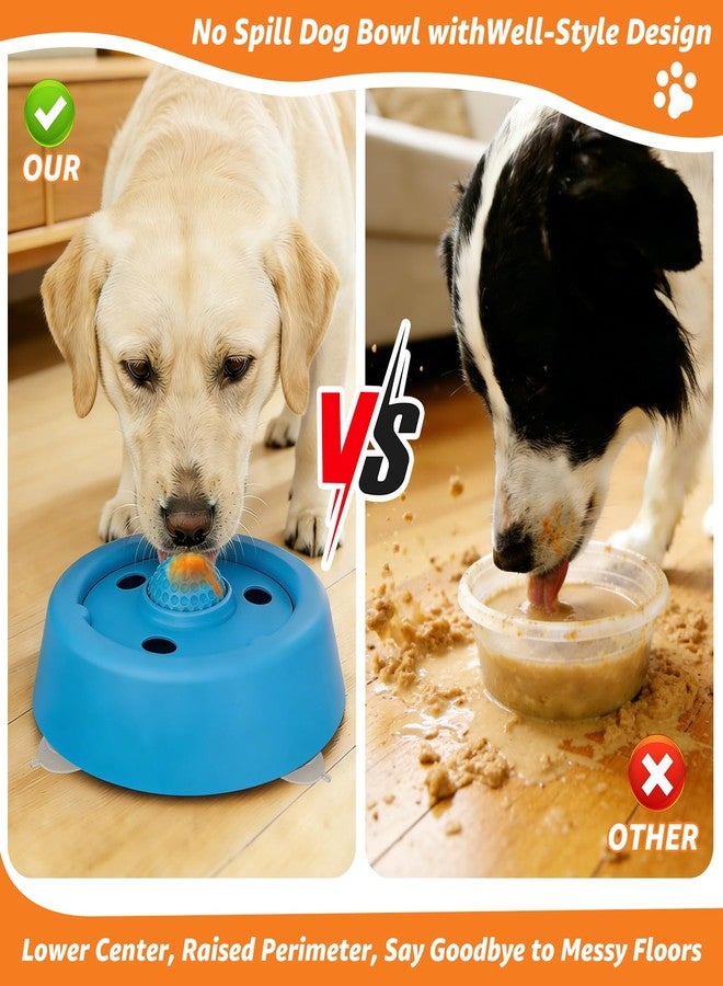PAPABA Dog Lick Bowl with Rolling Ball, Slow Feeder Dog Bowl for Liquid Treats, Anti-Slip Licking Bowl for Bone Broth and Yogurt, Dog Enrichment Toy, 1 Cup Capacity - Image 3