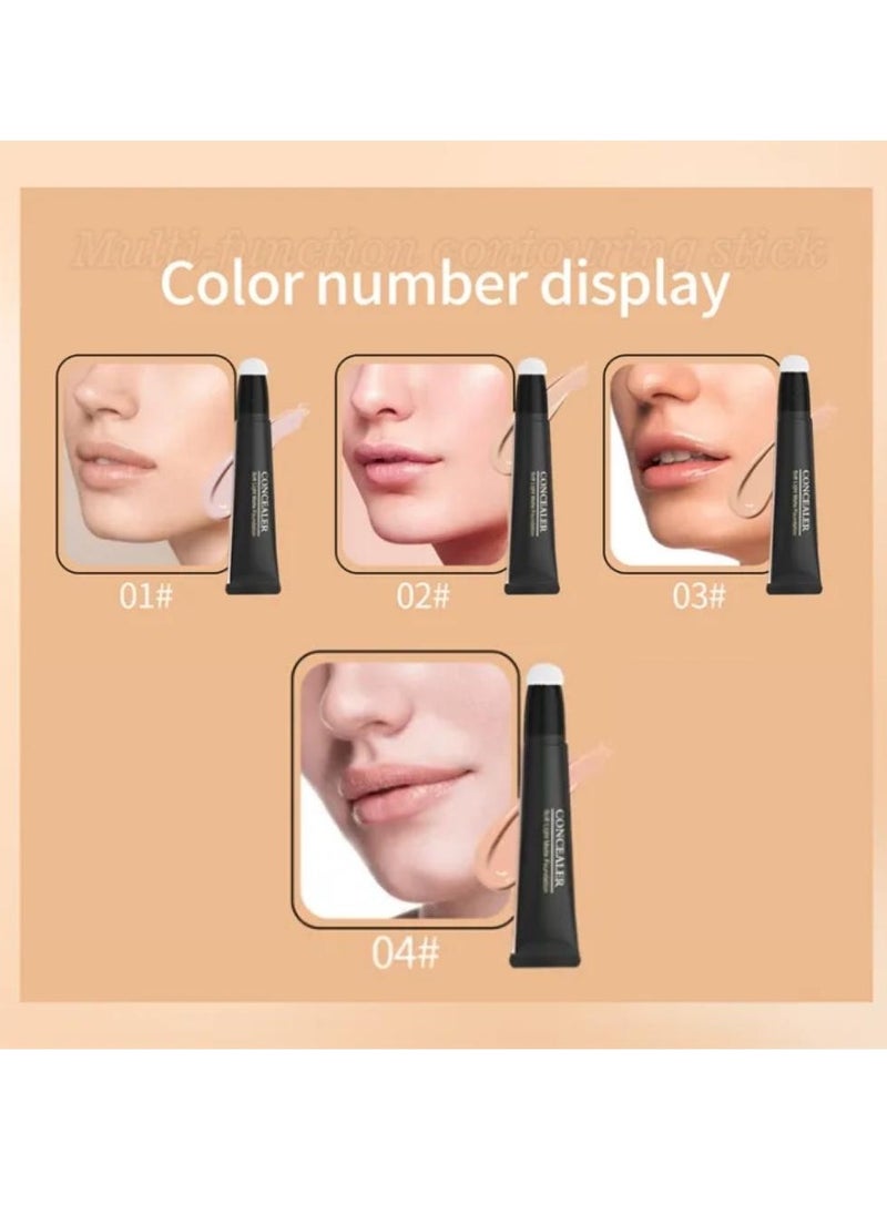 Concealer Soft Light Matte Foundation Liquid Foundation Makeup Base with Cushion Applicator Natural Lightweight Soft Silky Smooth Creamy Concealer Normal to Oily Skin Instant Age Rewind Eraser 01