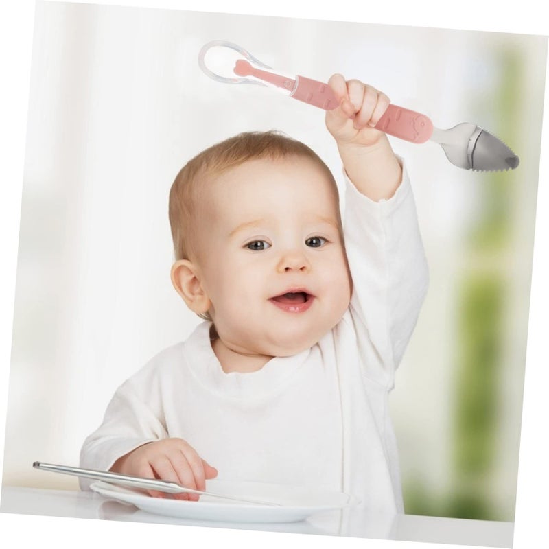 Stainless Steel Dual Head Baby Weaning Spoon for Fruit and Dessert Feeding - Image 3