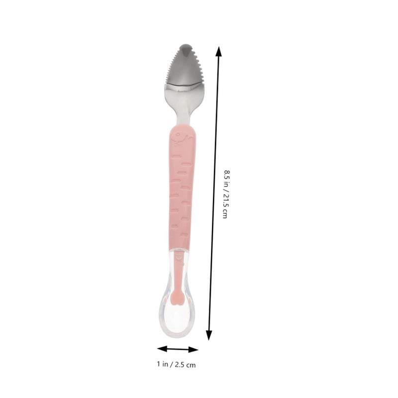 Stainless Steel Dual Head Baby Weaning Spoon for Fruit and Dessert Feeding - Image 4