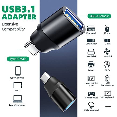 DuHeSin USB C to USB Magnetic Adapter 24Pins USB C Male to USB A Female Adapter 2 Pack with PD 60w Charge 10Gbps USB3.1/USB3.0 for MacBook Pro/Air and More Type C Devices - Image 4