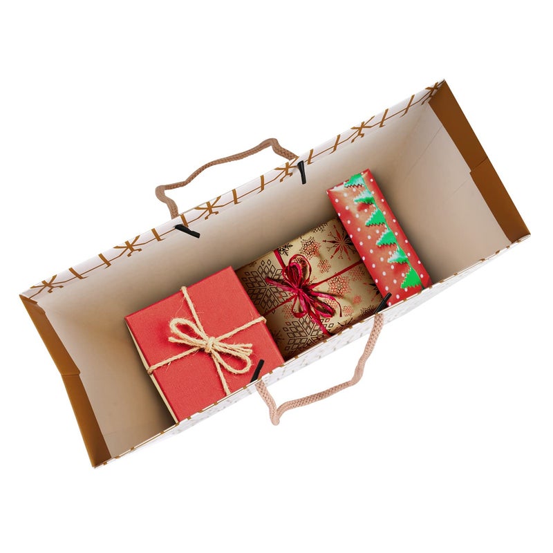 PaperPep Golden Print 12.5"X4.75"X17" Gifting Paper Bag | Ideal for Return Gifts, Presents, Weddings, Birthday, Holiday Presents, Celebrations | Pack of 6 - Image 5
