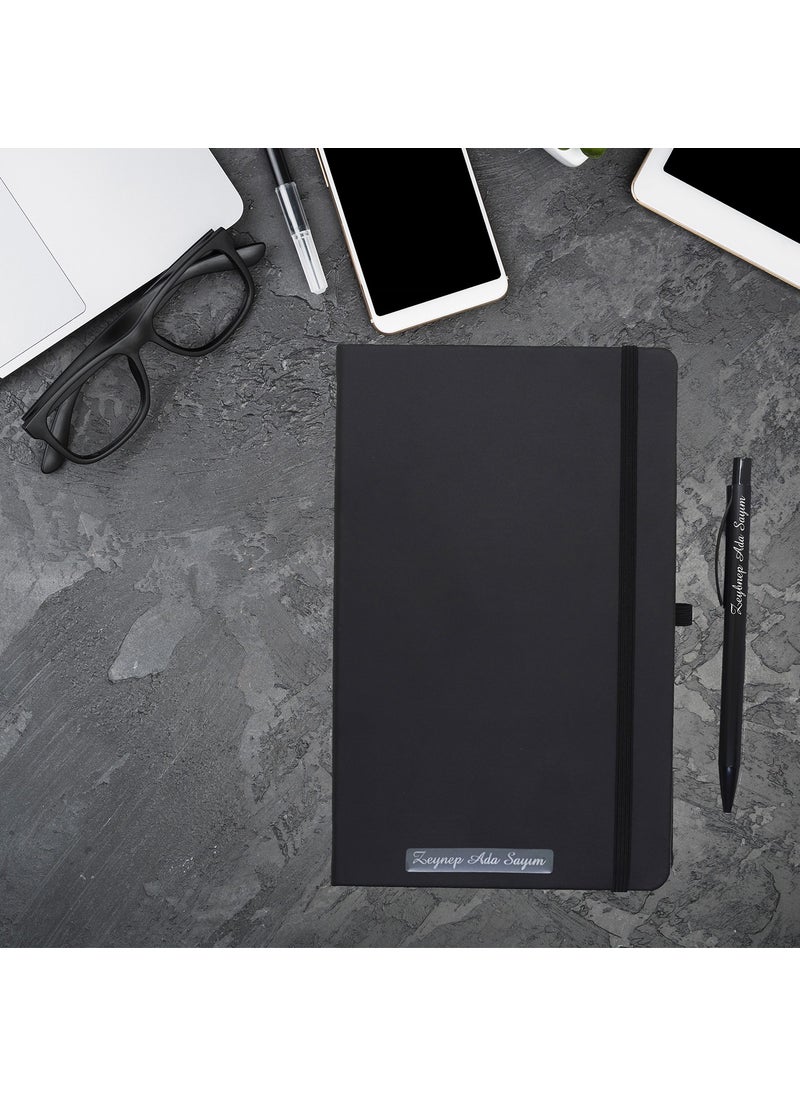 Ada Lazer Personalized Soft Leather Undated Agenda and Pen Set  - Image 1