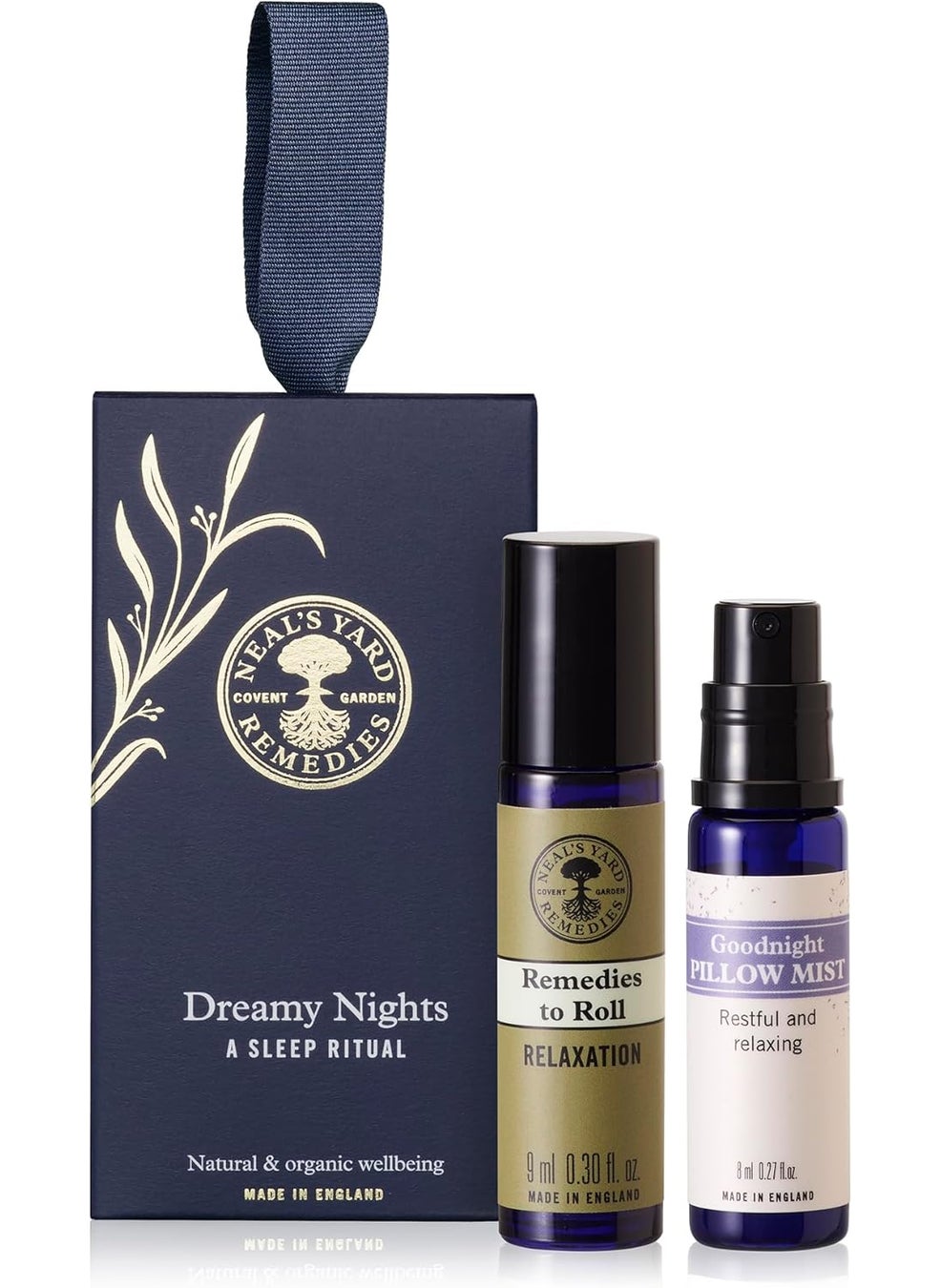 Neal's Yard Remedies Neal's Yard Remedies Dreamy Nights A Sleep Ritual, Gift Set with Pillow Spray & Essential Oil Roll On Infused with Lavender, Vegan & Cruelty-Free 