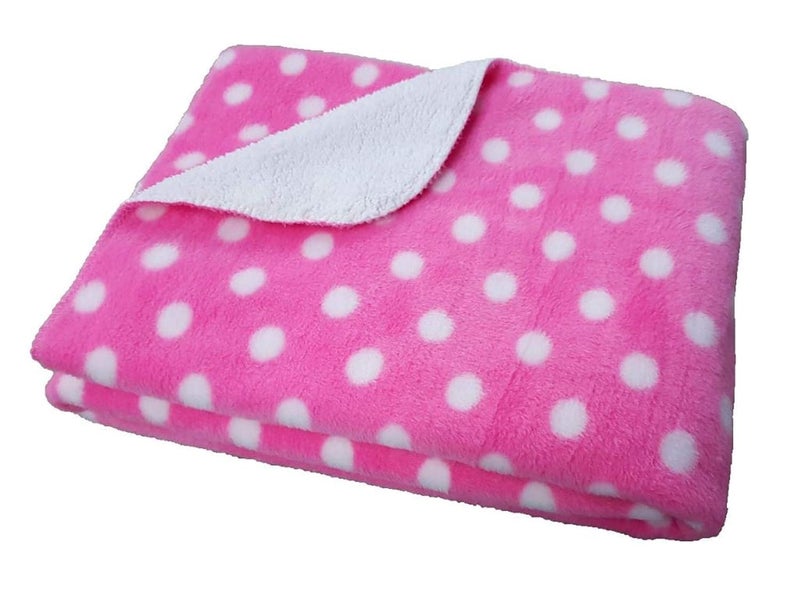 BRANDONN Baby Blankets New Born Combo Pack of Polka Printed Wrapper Towel Cum Baby Sleep Crib Wrapping Sheet (100 cm x 75cm, 0-12 Months) Pack of 2 - Image 4