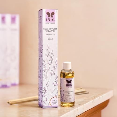 IRIS Lavender Reed Diffuser Refill – 100ml | Long Lasting Aroma Oil for Home & Office | Relaxing Floral Fragrance - Image 2
