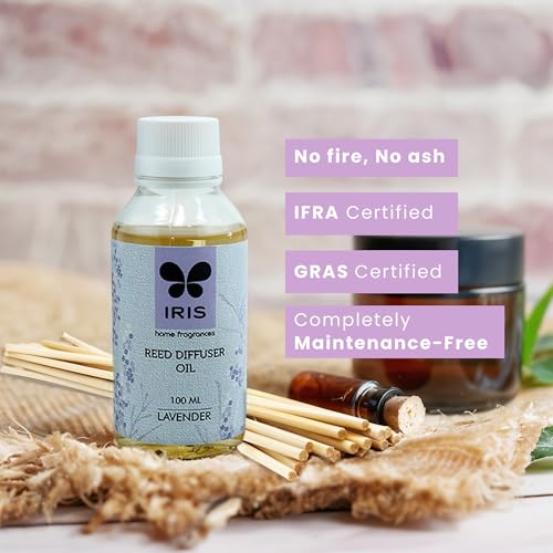 IRIS Lavender Reed Diffuser Refill – 100ml | Long Lasting Aroma Oil for Home & Office | Relaxing Floral Fragrance - Image 4