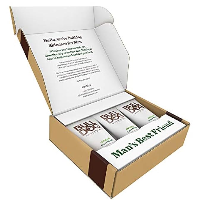 Bulldog Mens Skincare and Grooming Original Face Wash with Aloe, Camelina & Green Tea, 5 Fl. Oz. - Pack of 3 - Image 1