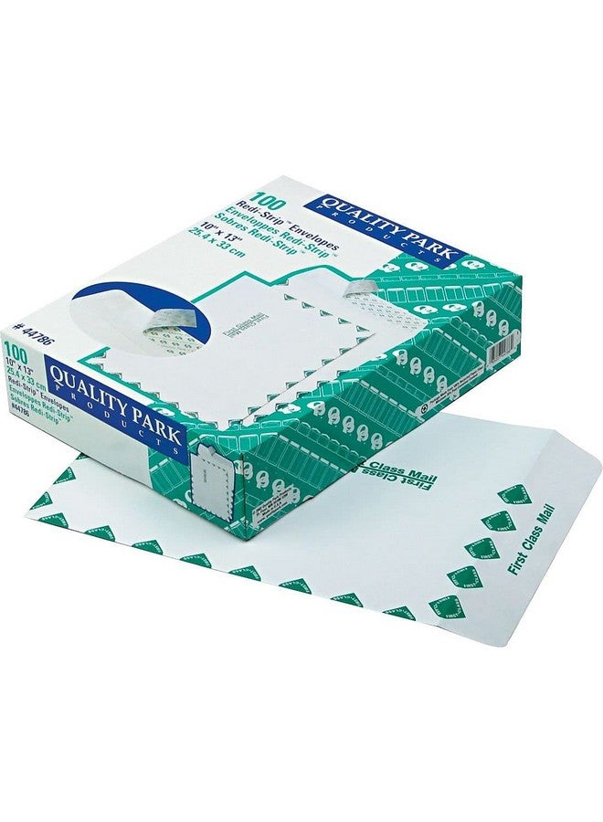 Quality Park 10 X 13 First Class Catalog Envelopes First Class Border Redistrip Selfsealing Closure 28 Lb White Wove 100 Per Box (Qua44786) - Image 2