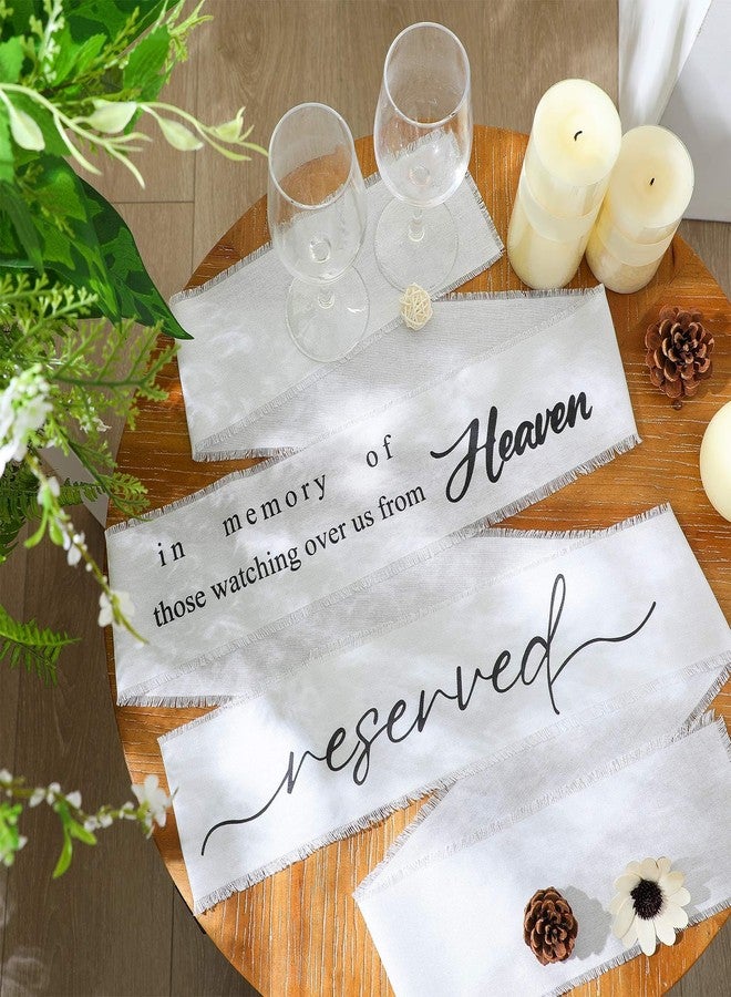 SmoothNovelty in Loving Memory Wedding Chair Ribbon Sash 11 ft Memorial Reserved Chair Sign Wedding Bride Seating Ribbon Satin for Heaven Church Ceremony Decorations (Style 4,White) - Image 3