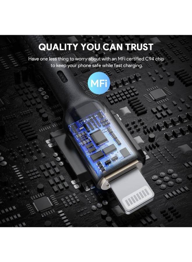 أوكي كابل AUKEY سيركلت CL USB-C إلى لايتنينغ، 1 متر، أسود - CB-NCL1-BK - Image 3
