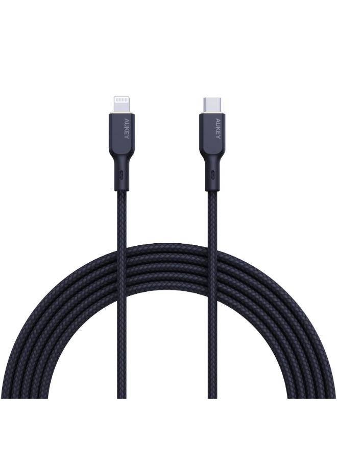 أوكي كابل AUKEY سيركلت CL USB-C إلى لايتنينغ، 1 متر، أسود - CB-NCL1-BK - Image 1