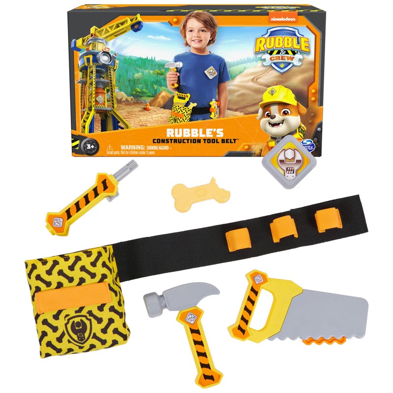 Rubble & Crew Rubble Crew Rubbles Construction Tool Belt with 6 Piece Kids Tool Set Pretend Play Costume with Kids Toys for Ages 3 and Up - Image 4