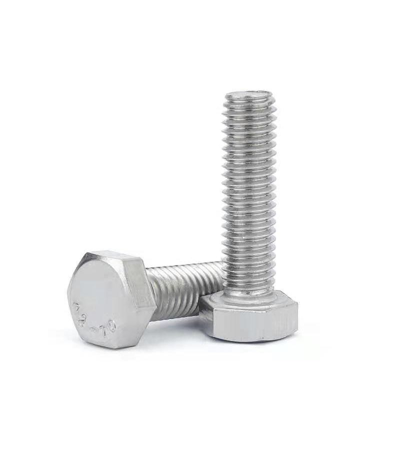 A2 304 Stainless Steel Metric Threaded DIN933 External Hex Hexagon Head Cap Screw M10x20 Bolt 5 Pcs - Image 1