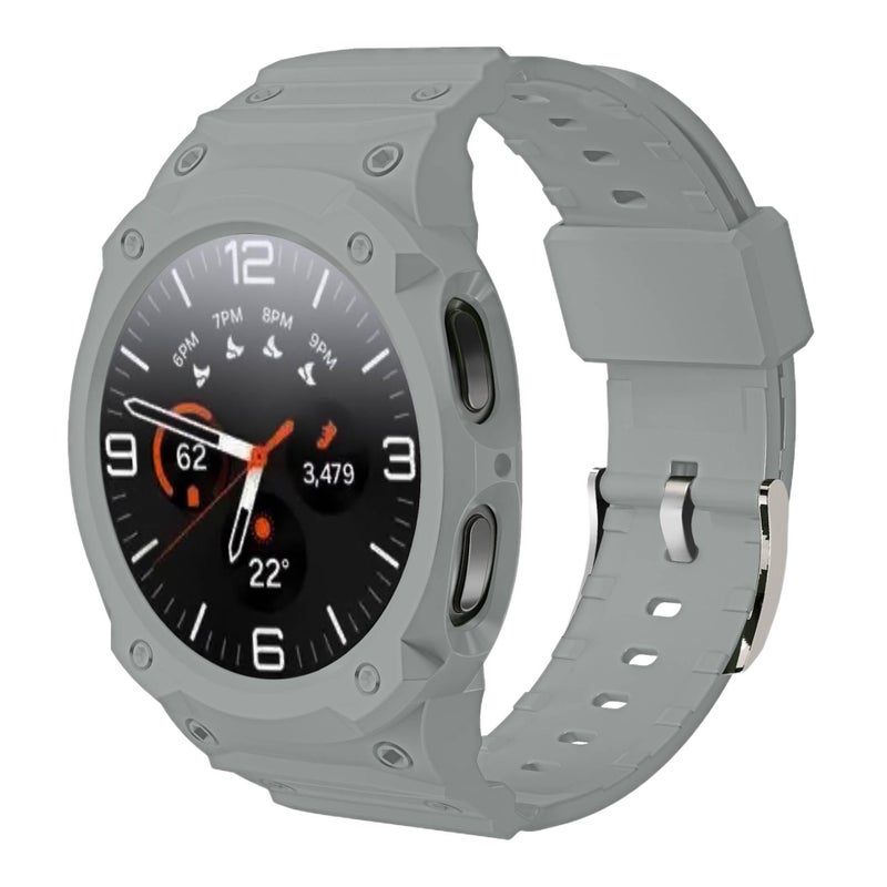 سوار ساعة ذكية متوافق مع Samsung Galaxy Watch 8 بملاءمة قابلة للتعديل وحزام بديل للاستخدام اليومي باللون رمادي قابل للتعديل - Layan Lure - Image 1