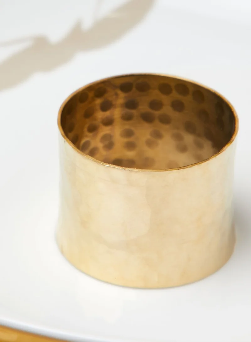 Premier Brass Finish Set Of 4 Hammered Napkin Rings