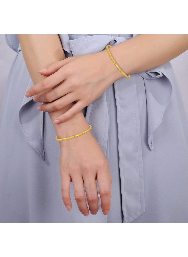 Memoir Brass Gold plated Plain thick Fashion Bangles Women Traditional - Image 5