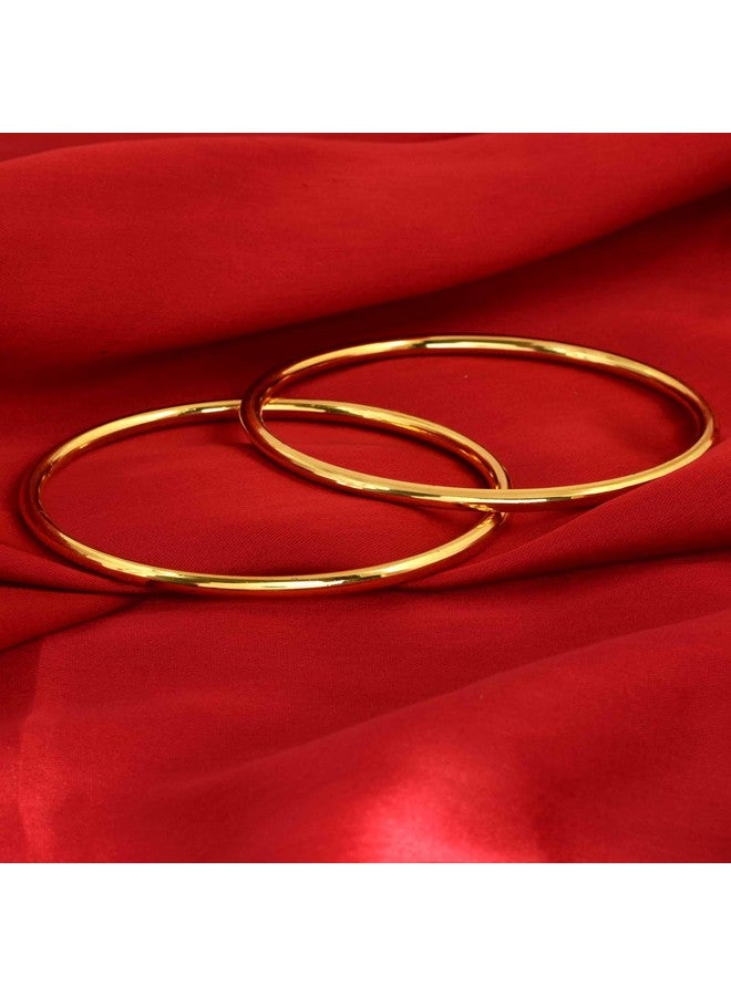 Memoir Brass Gold plated Plain thick Fashion Bangles Women Traditional - Image 4