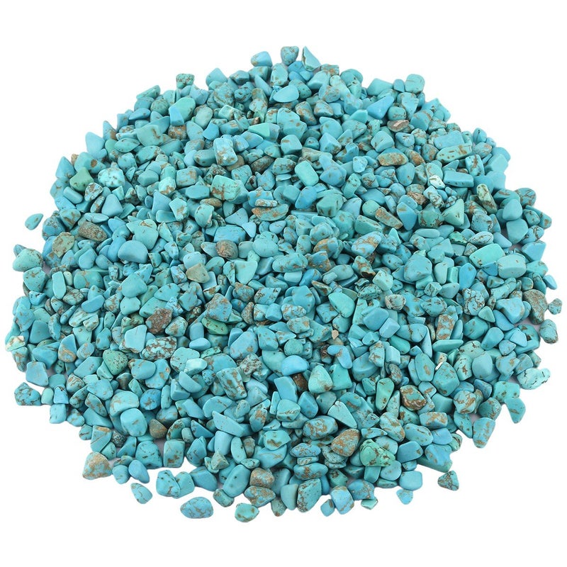 rockcloud 1 lb Howlite Turquoise Small Tumbled Chips Crushed Stone Healing Reiki Crystal Jewelry Making Home Decoration - Image 1