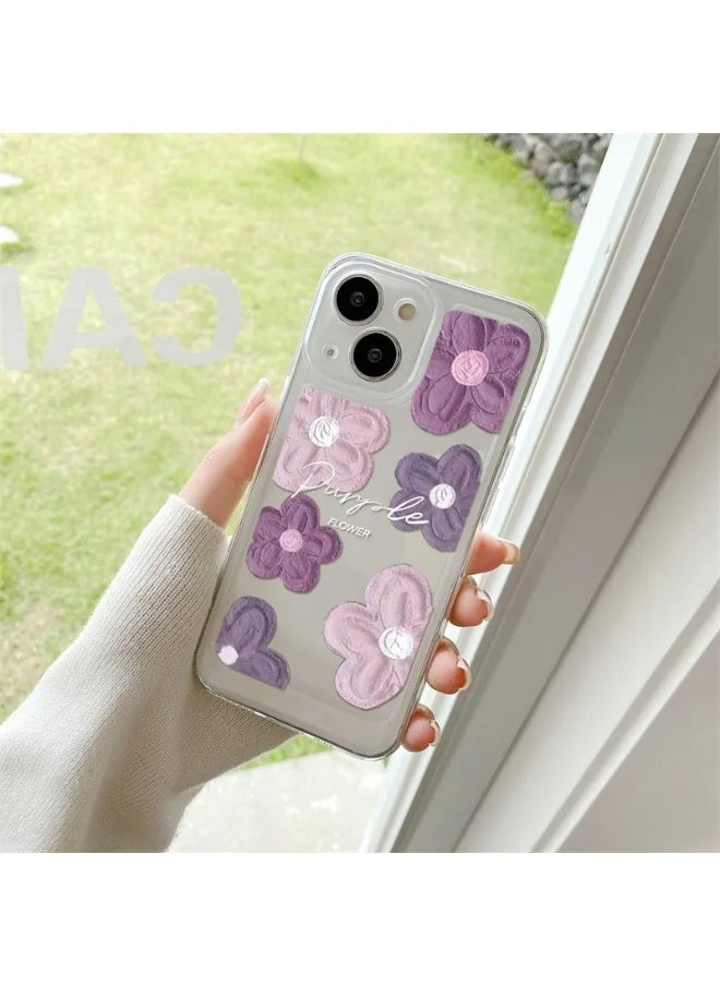 ShebSheb Designed for iPhone 14 Case ,Clear Flower Soft & Flexible Shockproof Floral Women Phone Cover  - Image 1