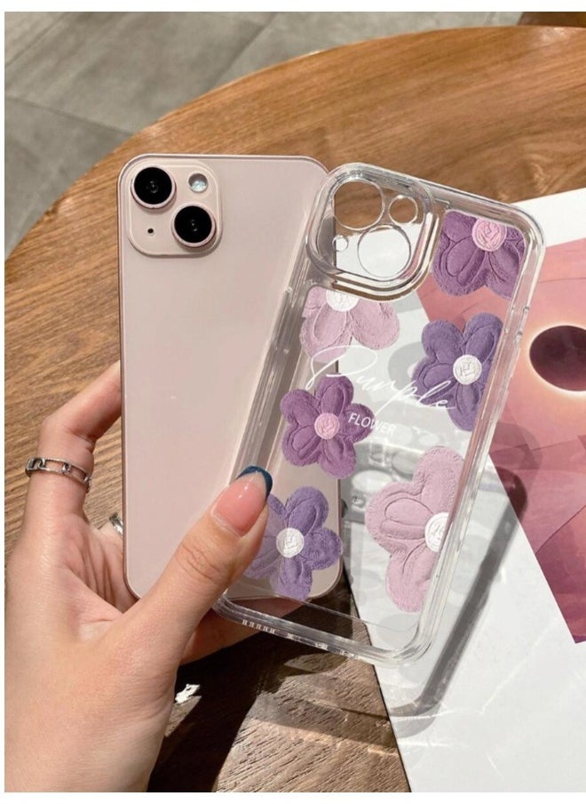 ShebSheb Designed for iPhone 14 Case ,Clear Flower Soft & Flexible Shockproof Floral Women Phone Cover  - Image 5
