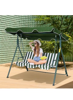 DubaiGallery 12 Garden Swing Bench 3-Seater with Roof Steel Frame  - Image 1
